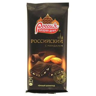 Шоколад Российский темный с миндалем 82г